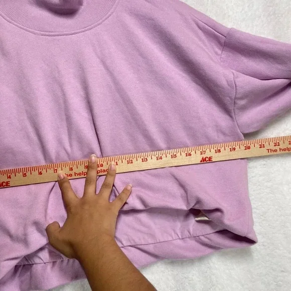 Anthropologie Cropped Sweater Pilcro Funnel Neck Bubble Hem Pullover NWT XS - Picture 5 of 12